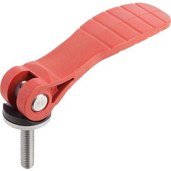 Cam Lever with plastic handle ext. thread, steel or stainless, inch, Kipp, Mfr#: K0646.153184A1X30